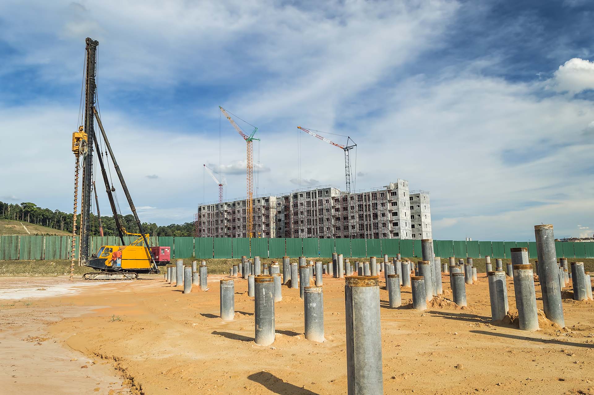 Stock pile at  construction site